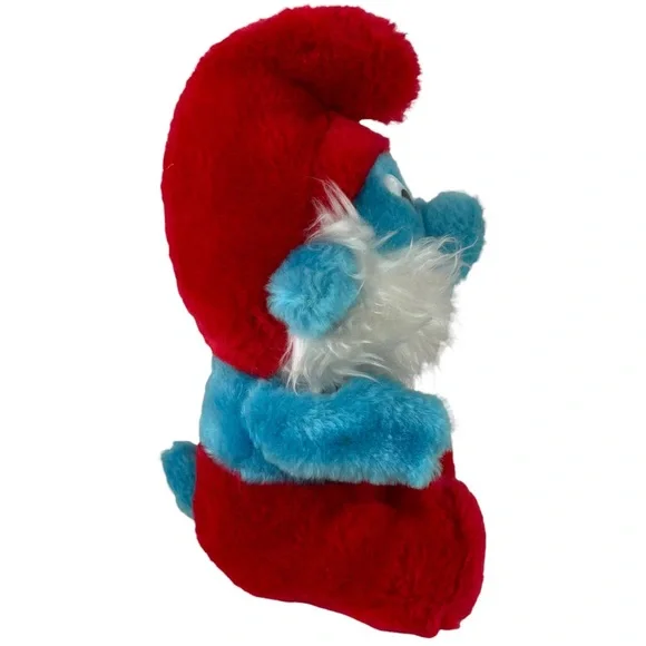 Vintage Papa Smurf Beanie Plush 6” Peyto Wallace Bernie & Co 1981 1980s Stuffed - Picture 5 of 9